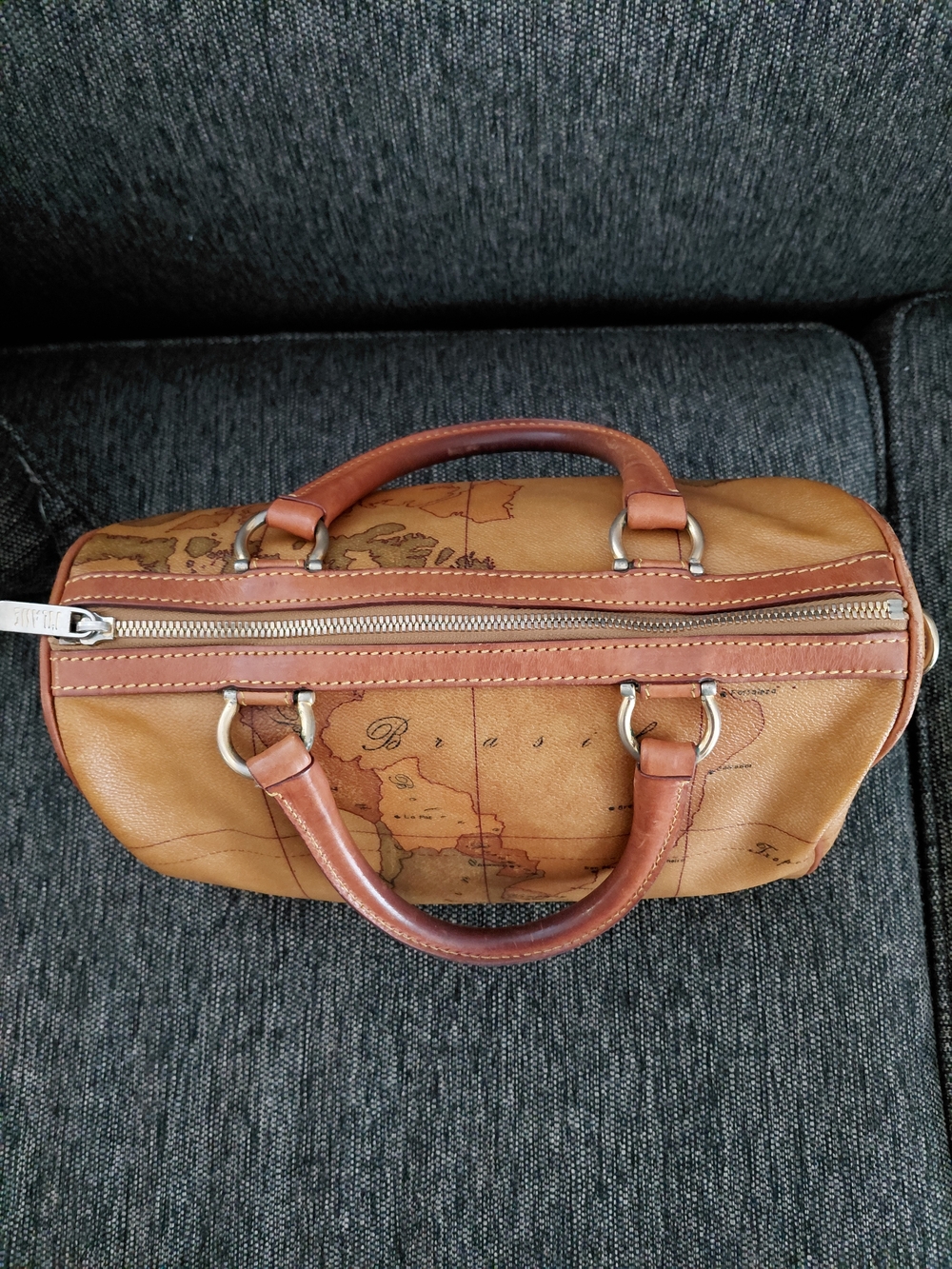Alviero Martini Map-Print Boston Bag - Picture 5 of 10